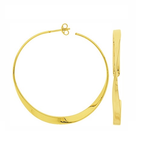 Créoles plaqué or 18k 5 microns effet torsadé pour femme élégante
