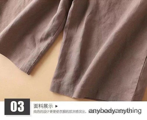 Womens Long Shorts Cotton Linen Knee Length with Pockets Lightweight Loose - Foto 9 di 21