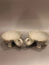 Set Of 2 Elephant Ceramic Bowl Gray 6'' Home Essentials And Beyond 4.5” Bowl