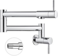 Heyalan Pot Filler 19 Inch Wall Mount Folding 19inch, Polish Chrome