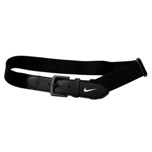 Nike Youth Elastic Baseball Belt Black White Swoosh Logo Adjustable One Size