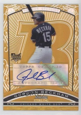 2009 Bowman Sterling Gold Refractor 6/50 Gordon Beckham Rookie Auto RC 0s5