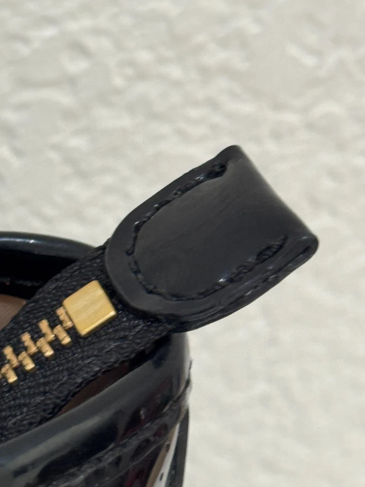 Kate Spade New York 女式黑色漆皮心形中号手提包拉链 — 第 3/4 张图片