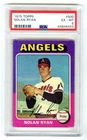 NOLAN RYAN~CALIFORNIA ANGELS~1975 TOPPS PSA-6 (EX-MT) HOT MLB BASEBALL CARD #500