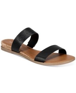 SUN STONE Women's Easten Round Toe Wedge Slip on Sandals Sz 8.5M 