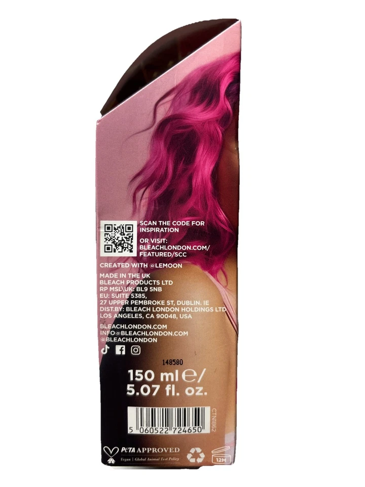 Tinte para el cabello vegano semipermanente Bleach London BIG PINK aprobado por PETA LEER DESCRIPCIÓN Foto 4 de 4
