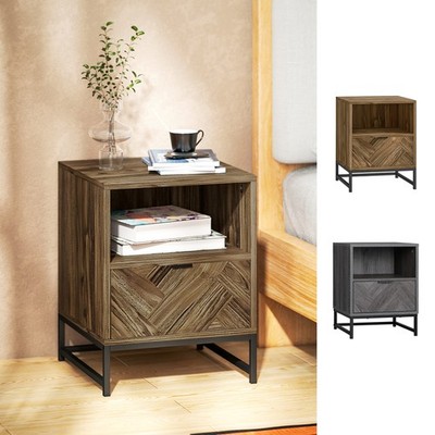 Nachttisch, Nachttisch mit Schublade und Regal Beistelltisch Wohnzimmer, Schlafzimmer