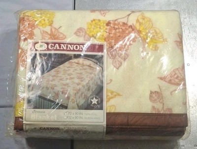 VTG Cannon Firenzia Blanket Twin Full Dead Stock Floral Butterflies Open Package