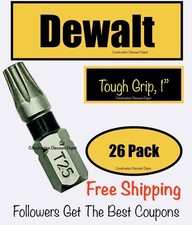 DeWalt Lot of 26 Impact Ready Tough Grip 1" Bit Tips Torx T25 Bulk