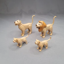 Playmobil Lion Family Figures Lot Of 4 Articulated Safari Animal Toys Decor Set