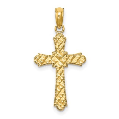 Kreuzanhänger 10 Karat Gelbgold Diamantschliff Marquise-Form