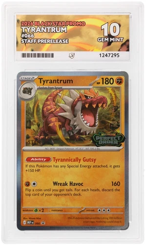 ACE 10 Tyrantrum 066 STAFF Stamp Prerelease Black Star Promo Gem Mint Pokemon