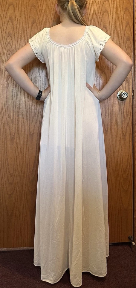 Maxi Camisón Largo Mantequilla Vintage Miss Elaine Dama Hecho en EE. UU. Foto 2 de 4