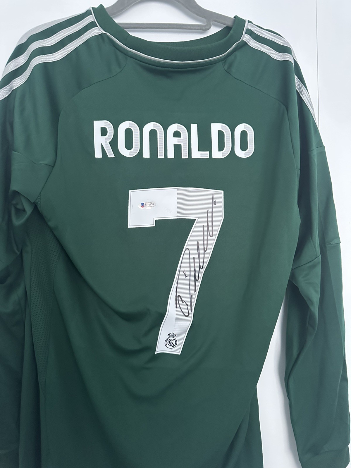 Cristiano Ronaldo Hand Signed Real Madrid Shirt Beckett In Person Witnessed RARE