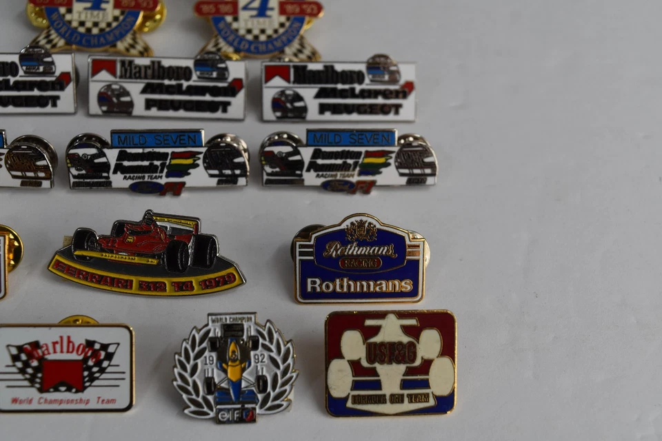 15 -Vintage Formula One Team & Champion Hat Pins, Pinbacks RARE! - Image 3 of 4