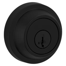 Round Matte Black Single Cylinder Deadbolt Featuring Smartkey Security