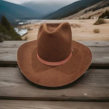 Resistol Vintage Cheyenne 3X Beaver Mink Brown Cowboy Hat 7 1/2 - SHARP!