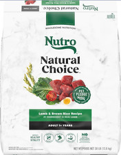 Nutro Natural Choice Adult Lamb Brown Rice Recipe Dry Dog Food, 30-lb bag