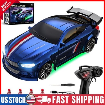 1/64 RC Drift Car Blue Racing Remote Control 4WD Mini Children's Toy with Light