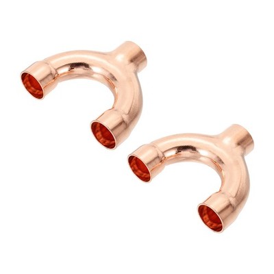 ID Inch 2Pcs Welding Y 3/4 Copper Fitting, Connection Pipe Fitting Tee Type