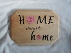 Small Home Sweet home sign wood with black letters and roses — photo 7