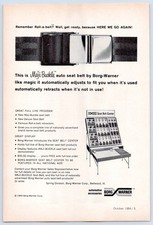 Borg-warner Maji-buckle Auto Seat Belt Roll-a-belt Bellwood Il 1964 Print Ad