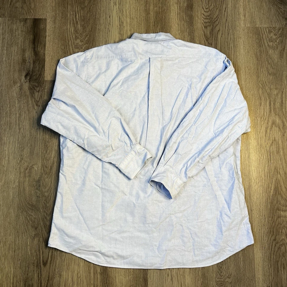 J Press Button Down Shirt Mens Size 17 Vintage Light Blue Long Sleeve Pocket USA - Image 3 of 4