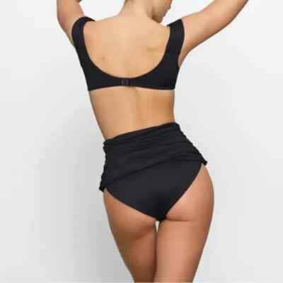 Skims Sculpting Swim Fold Over Bikini Bottom Onyx XXS (BB