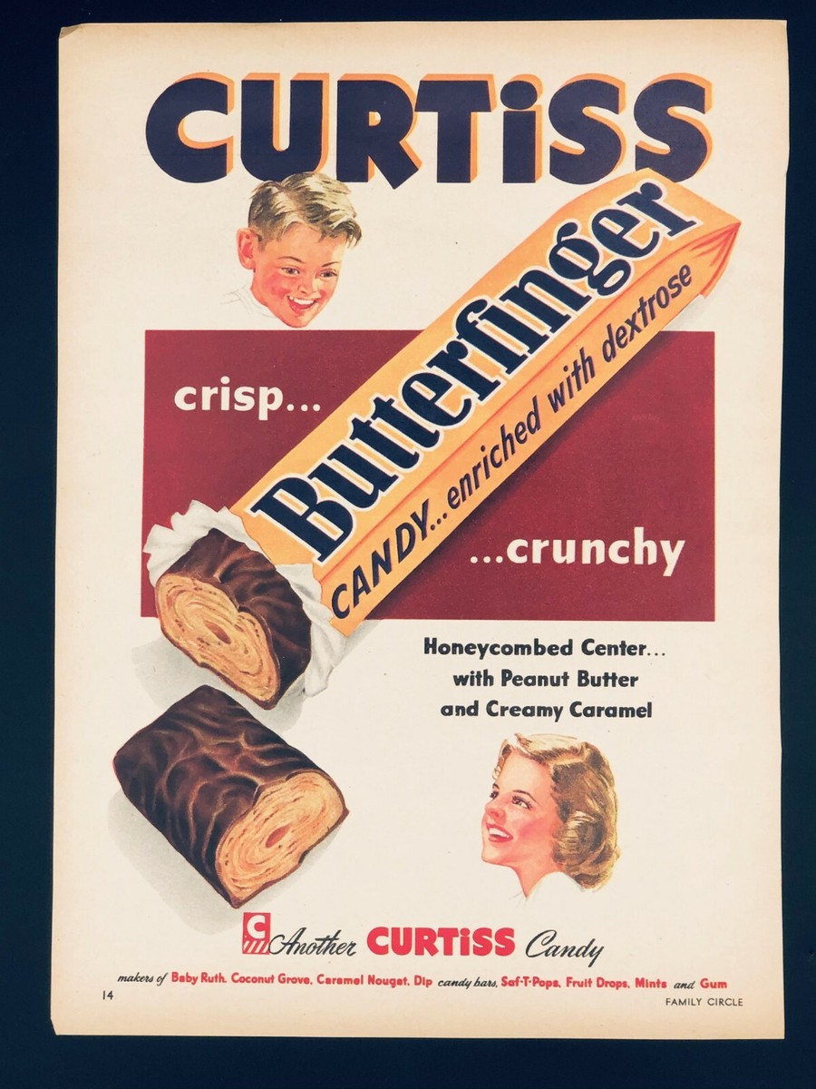 Original Curtiss Butterfinger Candy Ad: Crisp, Crunchy 