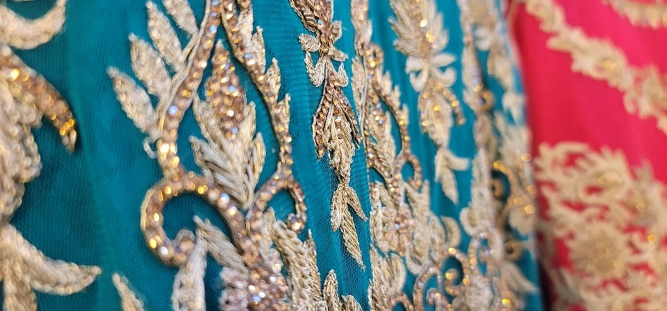 ~*~*~*~Audaz y hermosa red rosa largo anarkali Foto 3 de 3