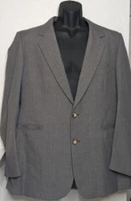 Geoffrey Beene Blazer Men's 44 Gray Striped Long Sleeve