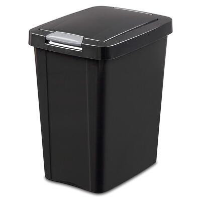 Sterilite 10439004 Gallon Black Plastic TouchTop Wastebasket