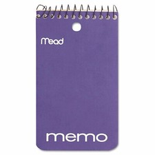 Mead Wirebound Memo Book, Colors May Vary 1 ea