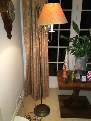 Laura Ashley Antique Solid Brass Floor Lamp With Shade Ebay