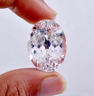 28 x 21 MM 69.75 Ct Flawless Natural Pink & White Moissanite Gemstone Certified
