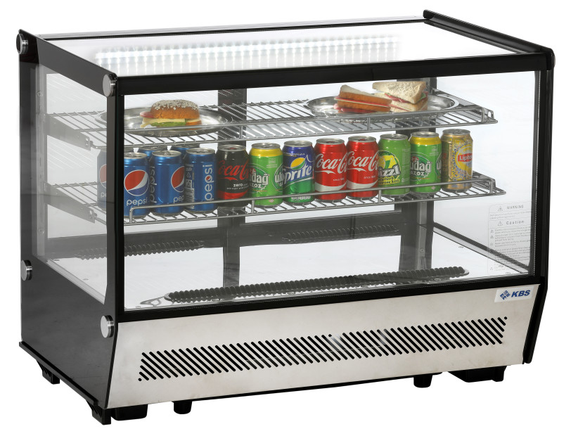 Kühltheke Glas Aufsatz Kühlvitrine Snack Imbiss Vitrine mit drei Etagen von KBS