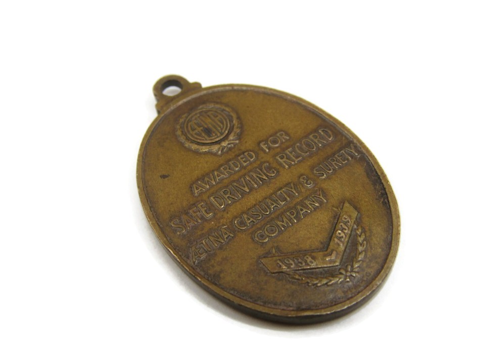 Aetna Casualty & Surety Insurance Safe Driving 1939 Pendant Award eBay