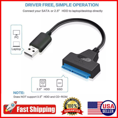 USB 3.0 to SATA III Hard Drive Adapter Cable 2.5'' SSD UASP SATA HDD to USB 3.0