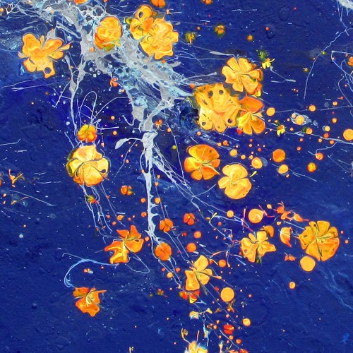 New Original Abstract Floral Art, Acrylic Painting "Auspicious Blossomy" Mei Hua - Picture 3 of 8