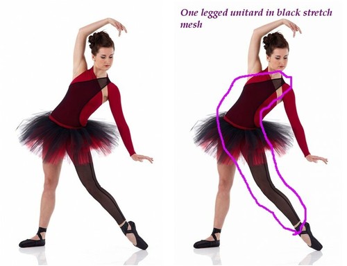 one leg dance unitard