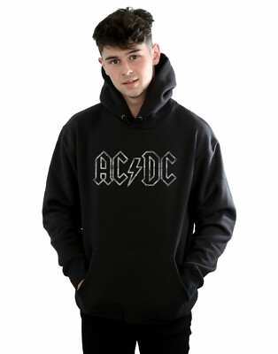 AC/DC Back In Black Felpa con Cappuccio Uomo (XXL