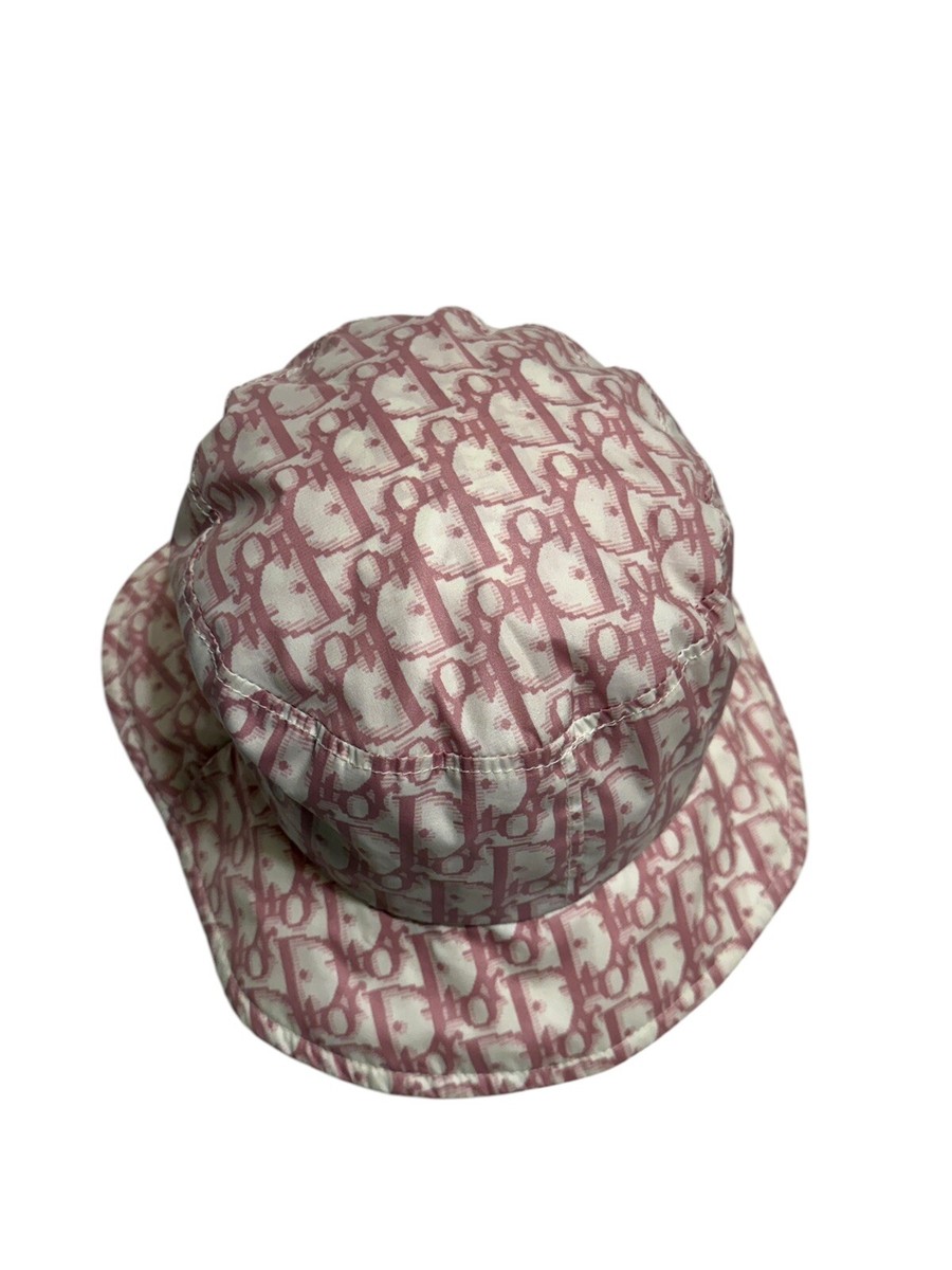 レアなガリアーノデザインのDIORハット Vtg Christian Dior By John Galliano Pink Trotter Bucket Hat