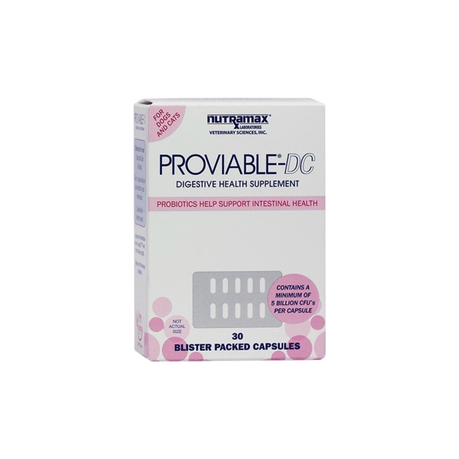 Nutramax Proviable-DC Probiotic Digestive Support for Dogs & Cats 30 Capsules