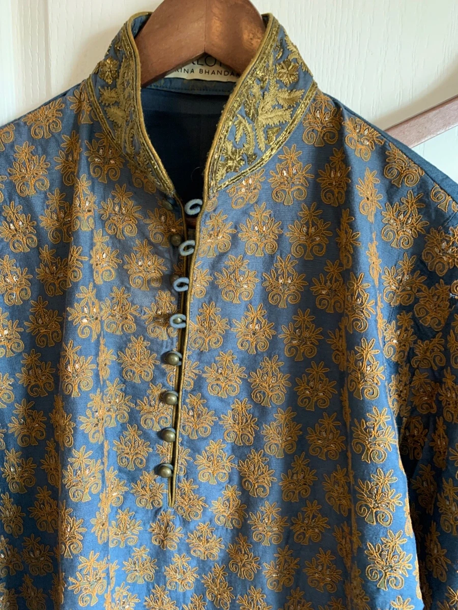Men s kurta brand new Pink Lotus by Rina Bhandari blue