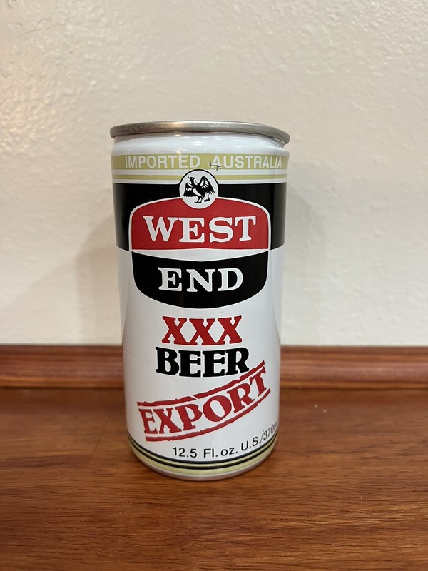West End XXX Export Aluminum Beer Can Bottom Opened 12 oz EMPTY Australia import