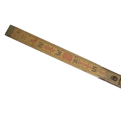 Lufkin Extension Wood Folding Ruler Vintage 72