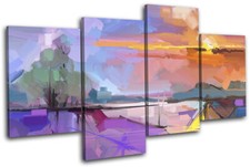 Oil Painting Tree Abstract Landscapes MULTI CANVAS WALL ART Picture Print