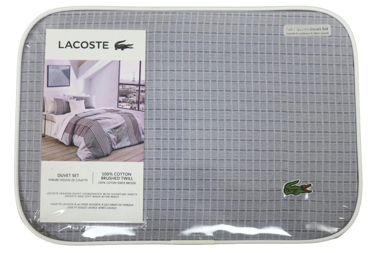 Relleno Lacoste Queen 100% Algodón Fundas de edredón y Juegos de Cama
