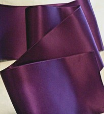 4" WIDE SWISS DOUBLE FACE SATIN RIBBON - EGGPLANT / PLUM - BY THE YARD