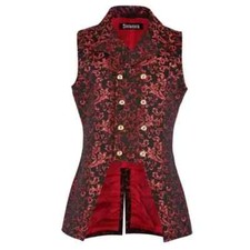 Mens Double Breasted Governor Vest Waistcoat Vtg Brocade Gothic Steampunk Usa